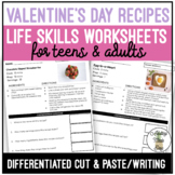 Reading Valentine's Day Recipes Worksheets