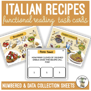 Preview of Reading Italian Recipes Task Cards