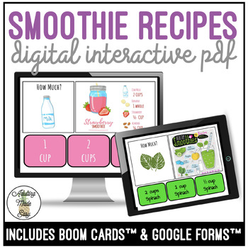Preview of Reading Smoothie Recipes Digital Interactive Activity