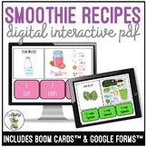 Reading Smoothie Recipes Digital Interactive Activity