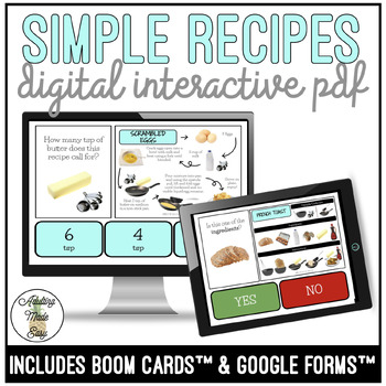 Preview of Reading Simple Recipes Digital Interactive Activity