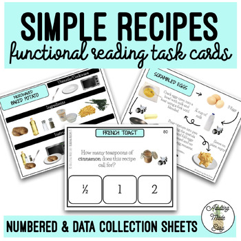 Preview of Reading Simple Recipes Task Cards