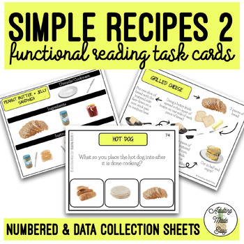 Preview of Reading Simple Recipes 2 Task Cards