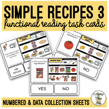 Preview of Reading Simple Recipes 3 Task Cards SS