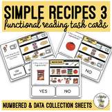 Reading Simple Recipes 3 Task Cards SS