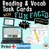 Reading & Vocab Task Cards using Fun Facts BUNDLE (PDF & B