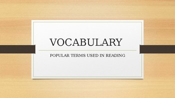 Preview of Reading Vocabulary