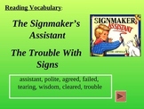 Reading Vocabulary Power Point for The Signmaker's Assistant