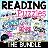 Reading Vocabulary Puzzles Bundle | Reading Comprehension 