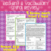 Reading & Vocabulary Spiral Review with Google Forms