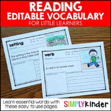 Reading Vocabulary for Kindergarten & First Grade