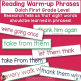 Dolch Warm Up Phrases First Grade level