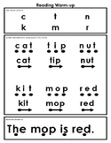 Reading Warm-Ups with short vowels (CVC)