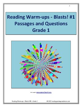 Preview of Reading Warm-ups - Blasts! #1 - Grade 1