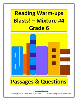 Preview of Reading Warm-ups - Blasts! Mixture #4 - Passages and Questions - Grade 6