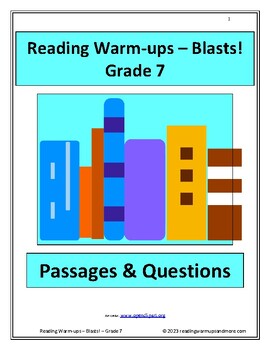 Preview of Reading Warm-ups - Blasts! - Grade 7 - Passages and Questions