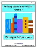 Reading Warm-ups - Blasts! - Grade 7 - Passages and Questions