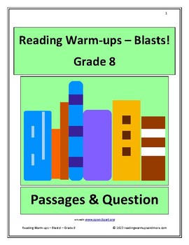 Preview of Reading Warm-ups - Blasts! - Grade 8 - Passages and Questions