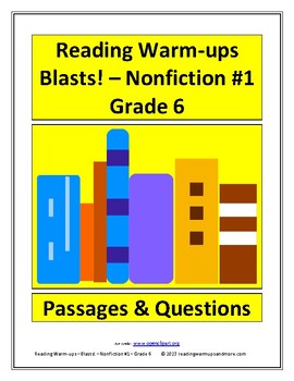 Preview of Reading Warm-ups - Blasts! - Nonfiction #1 - Grade 6 - Passages and Questions