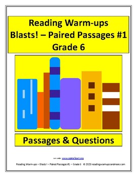 Preview of Reading Warm-ups - Blasts! - Paired Passages #1 - Grade 6 - Passages & Questions