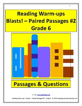 Preview of Reading Warm-ups - Blasts! - Paired Passages #2 - Grade 6 - Passages & Questions