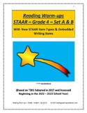 Reading Warm-ups - STAAR - Grade 4 - Set A & B - New STAAR Items & Writing Items
