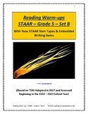 Reading Warm-ups - STAAR - Grade 5 - Set B - New STAAR Items & Writing Items