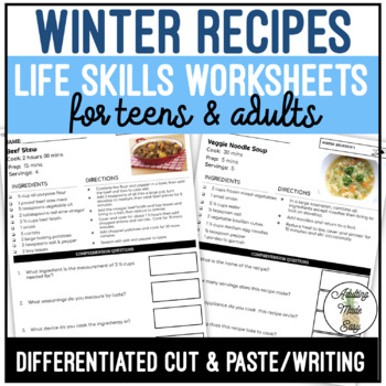 Preview of Reading Winter Recipes Worksheets