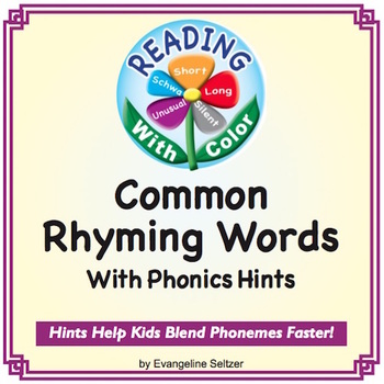 Preview of Reading With Color: Common Rhyming Words With Phonics Hints