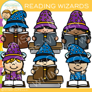 Preview of Wizards Reading Clip Art