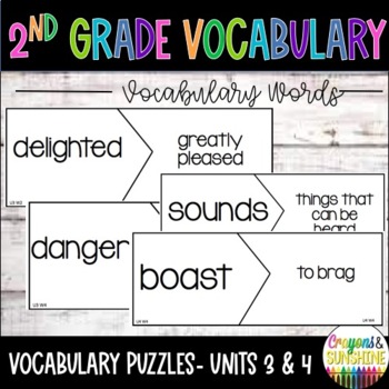 Preview of Reading |2nd Grade Vocabulary Puzzles Units 3 and 4  | Word Work