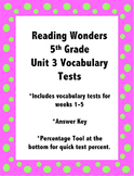 Reading Wonders 5th Grade Unit 3 Vocabulary Tests