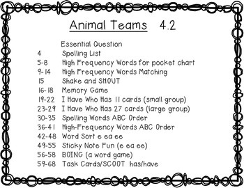 worksheets animal for first grade Wonders Literacy First Animal Teams {10 4.2 Grade Reading