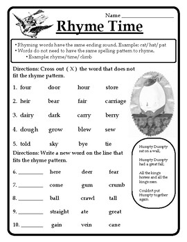 Reading Wonders Grade 2 Unit 2 Week 5 Grammar Practice Rhyme Worksheet