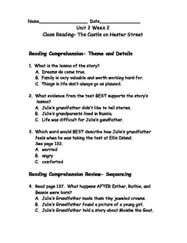 Reading Wonders Grade 3 Unit 2 Week 2 Prehension