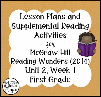 Preview of First Grade Reading Wonders Lesson Plans and Extra Activities Unit 2 Week 1