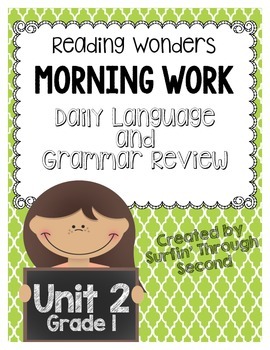 Preview of Morning Work Unit 2 Grade 1-Daily Language and Grammar Review