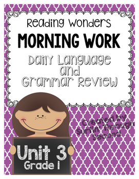 Preview of Morning Work- Daily Language and Grammar Review Unit 3 Grade 1