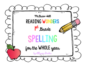 Preview of EDITABLE Reading Wonders Spelling for the Whole Year - 1st grade