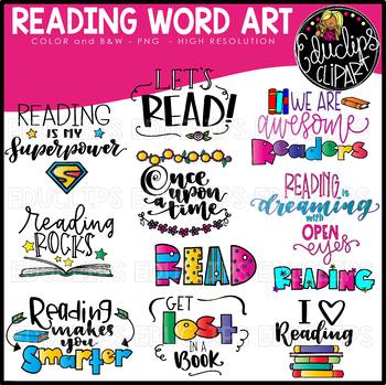 Reading Word Art Signs Clip Art Set {Educlips Clipart} by Educlips