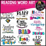 Reading Word Art Signs Clip Art Set {Educlips Clipart}