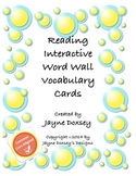 Reading Word Wall Vocabulary Cards