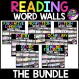 Reading Word Walls Bundle - 200 Half Page Reading Posters, Bulletin Boards