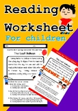 Reading and answering worksheets for elementary school children