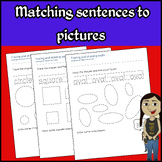 Reading Worksheets Matching Sentences To Pictures