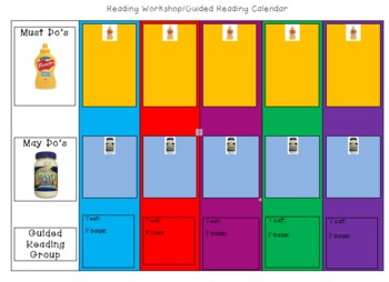 Preview of Reading Workshop Weekly Calendar-  Guided Reading Management Made Easy!