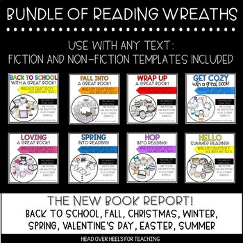 Preview of Reading Wreath Craftivities Bundle {Use with any fiction or non-fiction text}