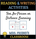 Reading & Writing Activities: For In-Person or Distance Learning