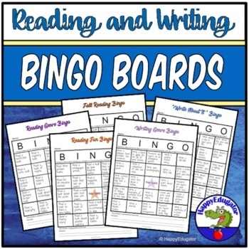 Preview of Reading & Writing Bingo Boards Summer - Independent Work - Set of 10 with Easel
