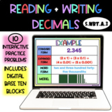 Reading & Writing Decimals - Interactive Google Slides - D